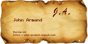 John Armand névjegykártya