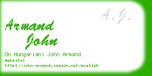 armand john business card